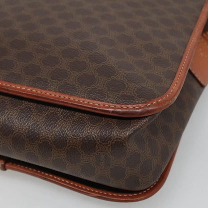 Celine Vintage Macadam Shoulder Bag Canvas and Leather, BROWN, CANVAS, Shoulder bag