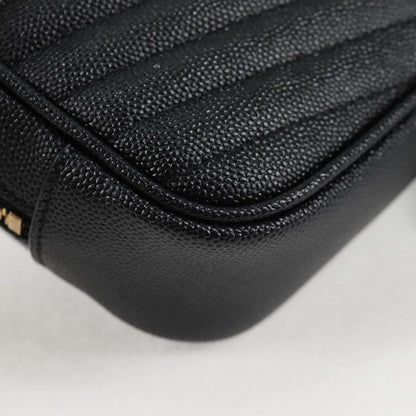 Saint Laurent Lou Camera Bag Leather, BLACK, LEATHER, Crossbody bag