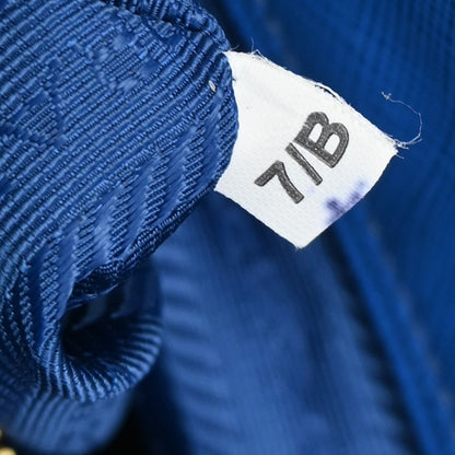 Prada Double Zip Tote Leather, BLUE, LEATHER, Tote bag