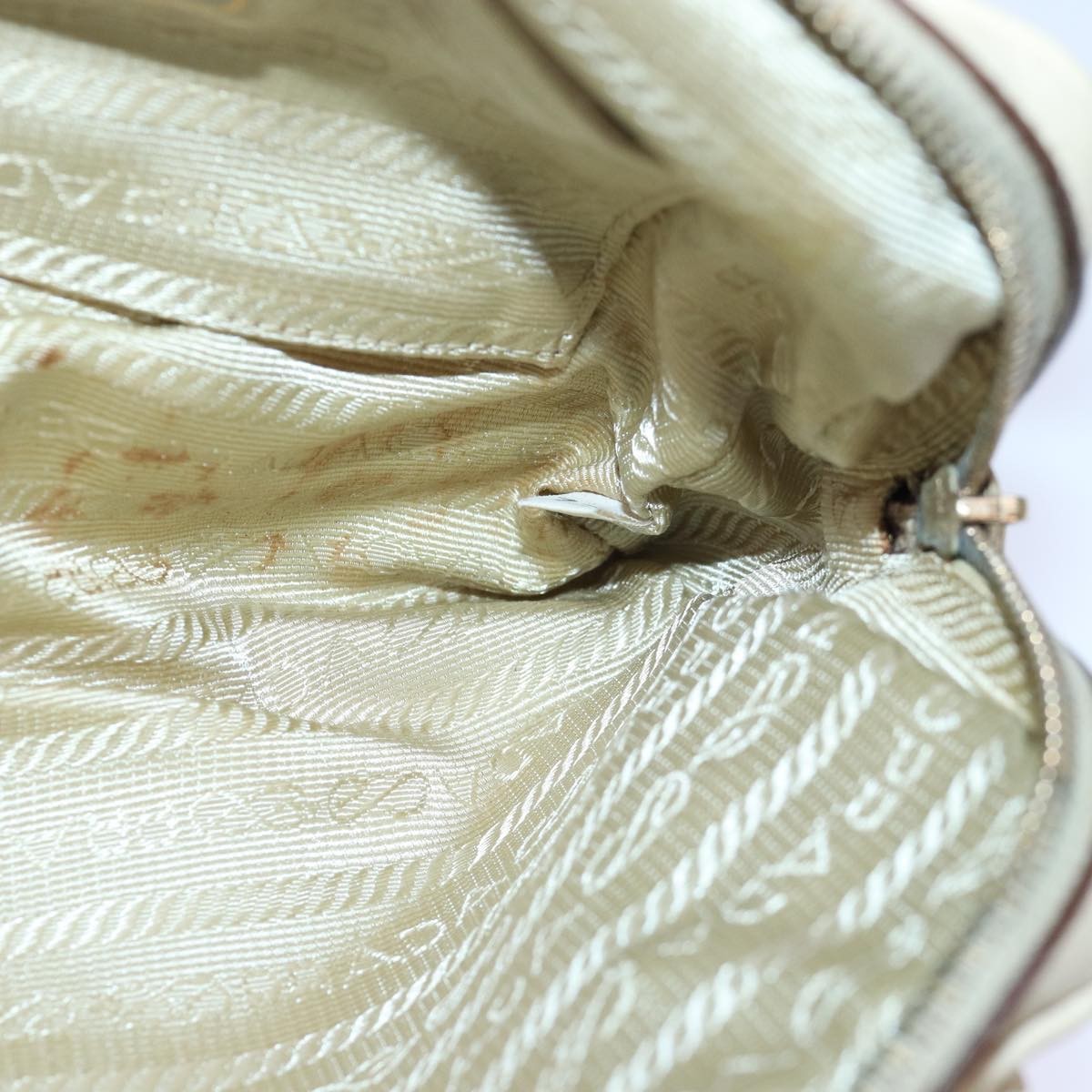 Prada Vintage Handbag Tessuto, BEIGE, NYLON, Handbag