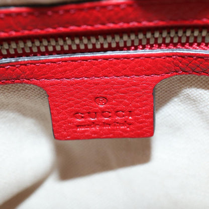 Gucci Soho Drawstring Backpack Leather, Red, Leather, Backpack
