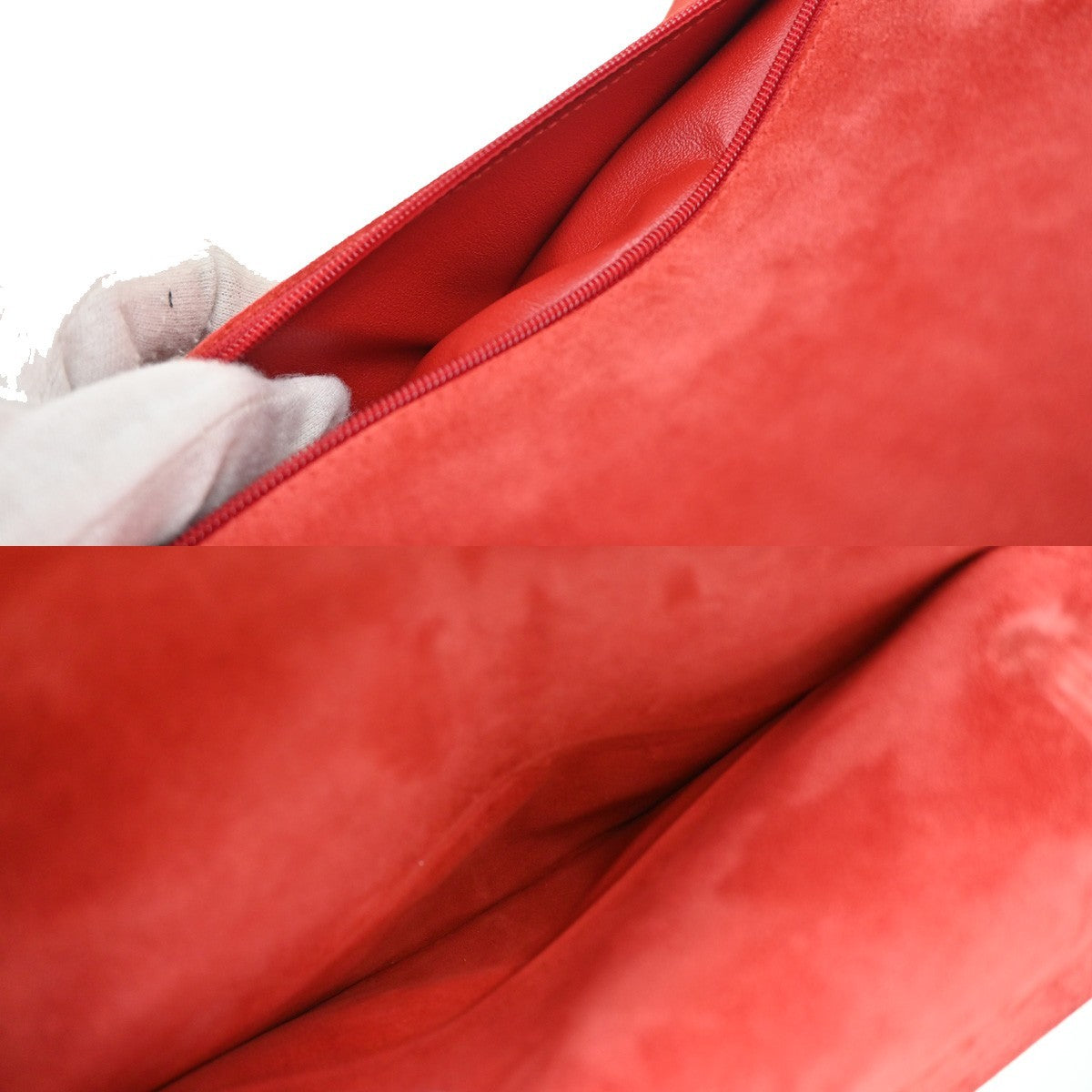 Chanel Reissue 2.55 Flap Bag Quilted Suede with Metallic Calfskin, RED, SUEDE, Shoulder bag