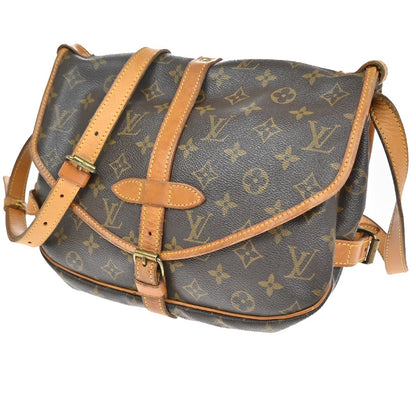 Louis Vuitton Saumur Handbag Monogram Canvas, Brown, Canvas, Shoulder Bag