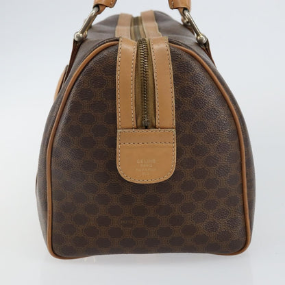 Celine Macadam Handbag Macadam with leather, BROWN, CANVAS, Handbag