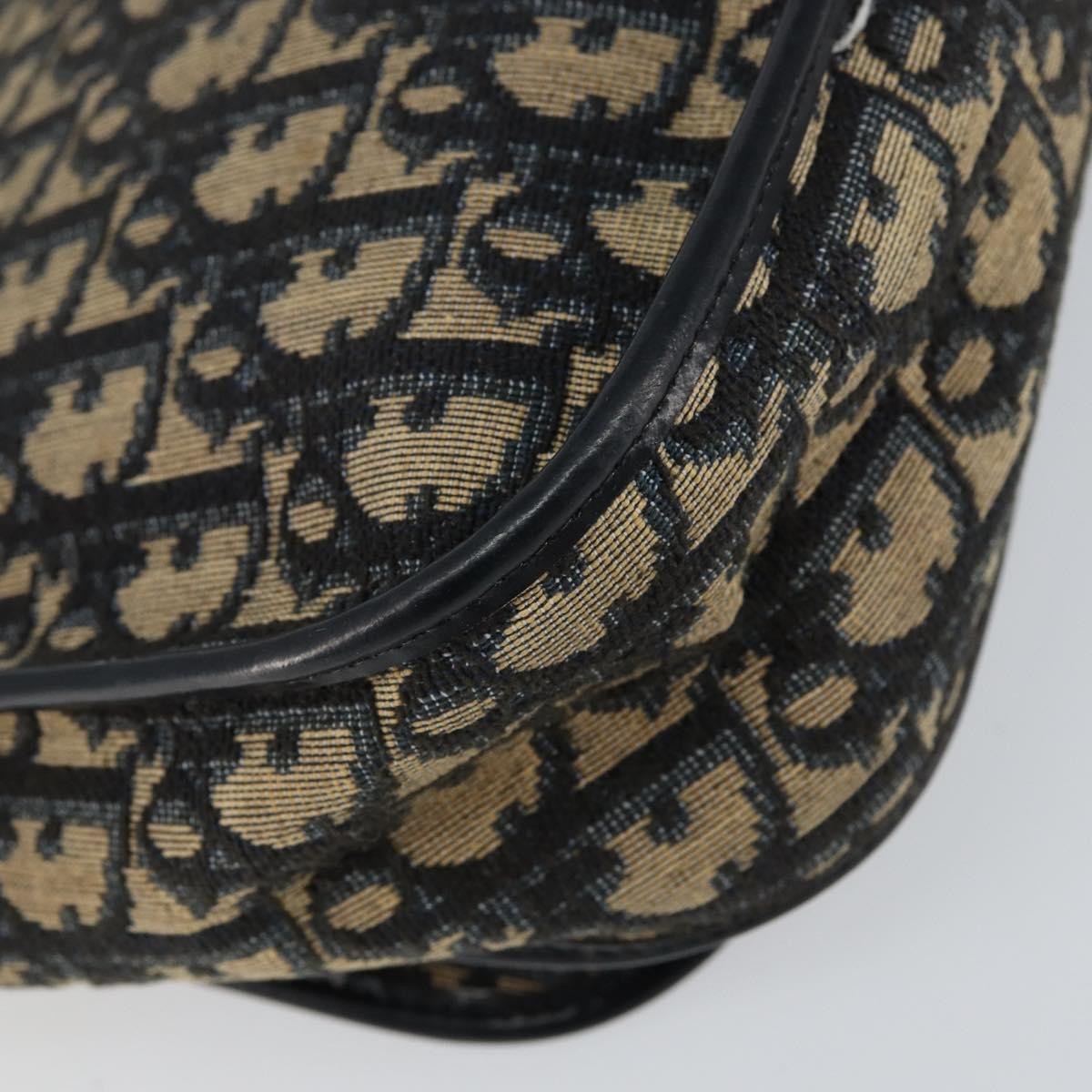 Christian Dior Vintage Trotter Shoulder Bag Canvas, NAVY, CANVAS, Shoulder bag