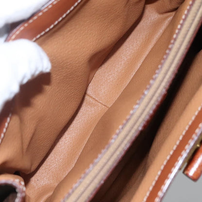 Celine Vintage Convertible Top Handle Bag Macadam Coated Canvas, BROWN, CANVAS, Handbag