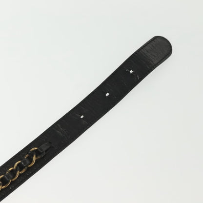 Chanel Vintage Buckle Chain Belt Leather and Metal, BLACK, LEATHER, Belts