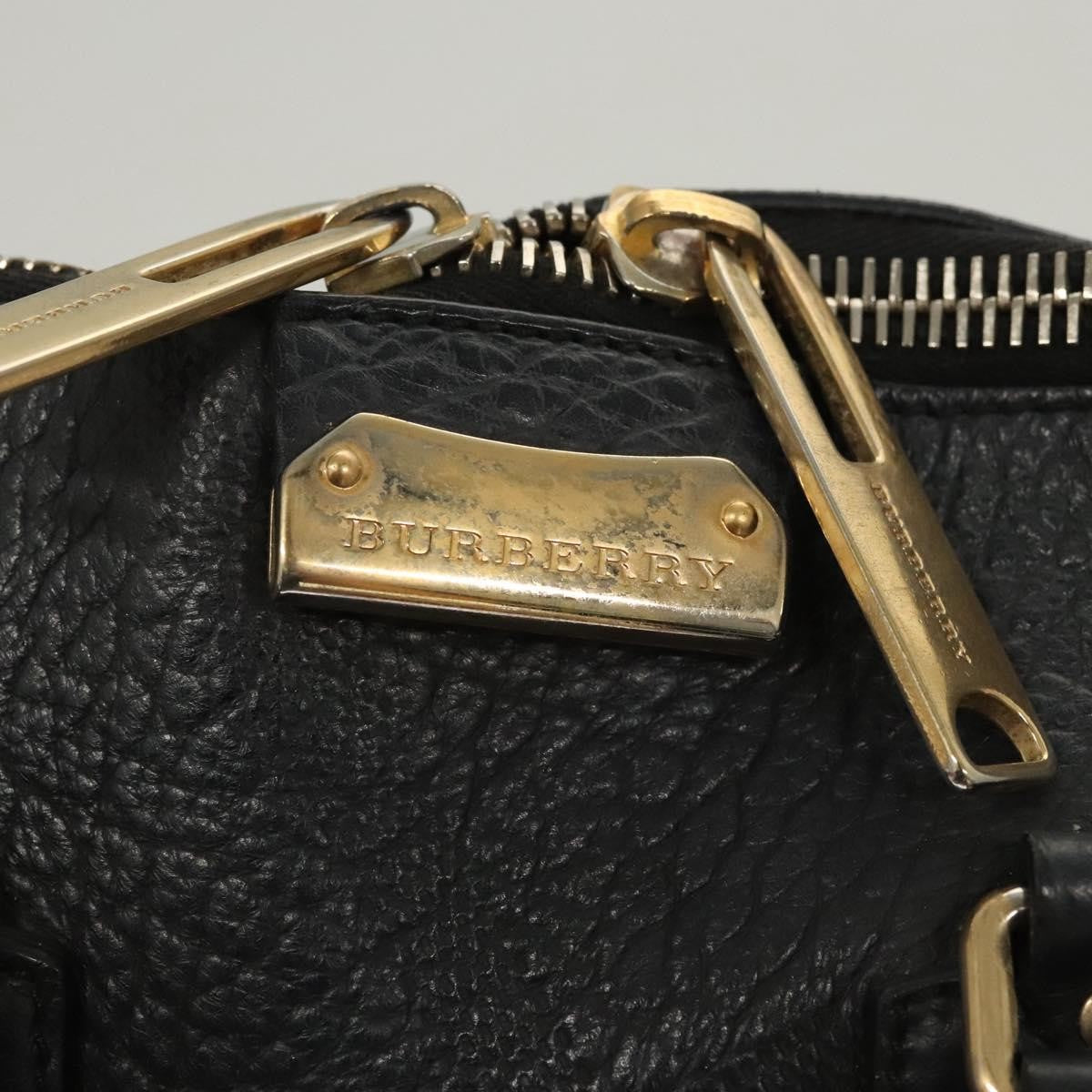 Burberry Orchard Bag Grained Leather, BLACK, LEATHER, Handbag