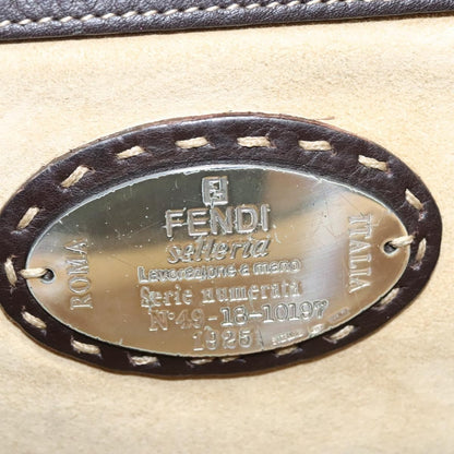 Fendi Selleria Frame Doctor Bag Leather, BROWN, LEATHER, Handbag