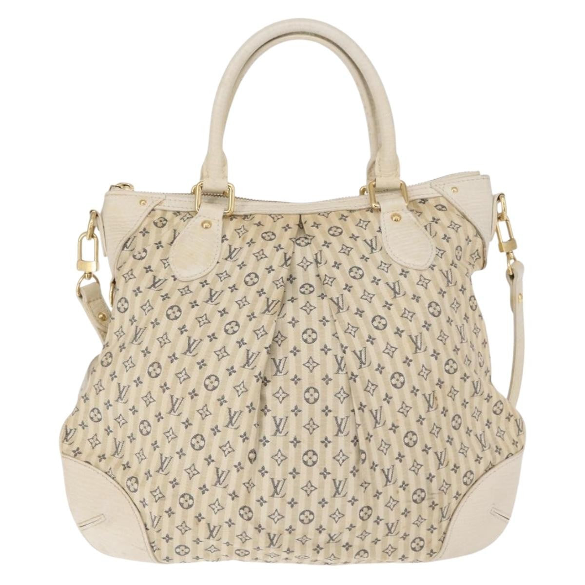 Louis Vuitton Marina Handbag Mini Lin Croisette, BEIGE, CANVAS, Handbag