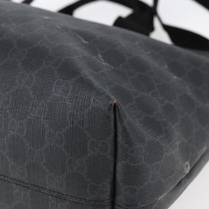 Gucci Convertible Zip Tote GG Canvas, BLACK, PVC, Tote bag