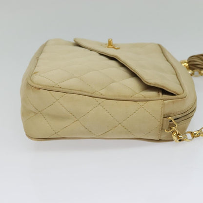 Chanel Vintage Front Pocket Camera Bag Satin, BEIGE, SATIN, Handbag