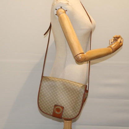 Celine Macadam Shoulder Bag Canvas, BEIGE, CANVAS, Shoulder bag