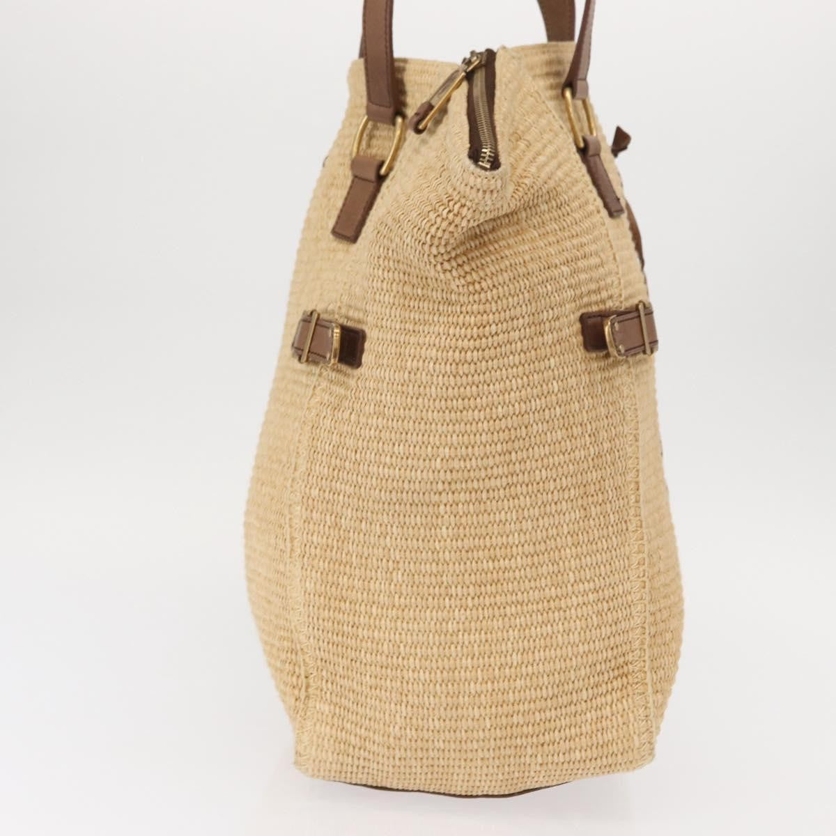 Saint Laurent Downtown Tote Raffia, BEIGE, WICKER, Tote bag