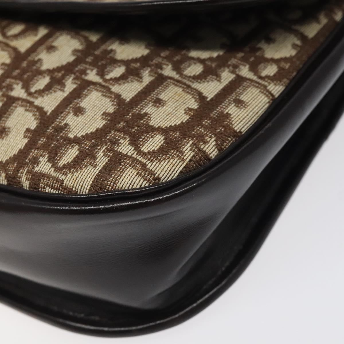 Christian Dior Vintage CD Flap Shoulder Bag Canvas, BROWN, CANVAS, Shoulder bag