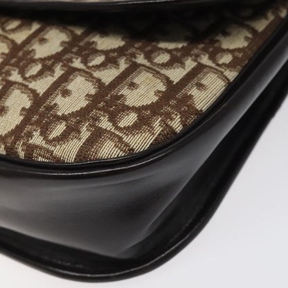 Christian Dior Vintage CD Flap Shoulder Bag Canvas, BROWN, CANVAS, Shoulder bag