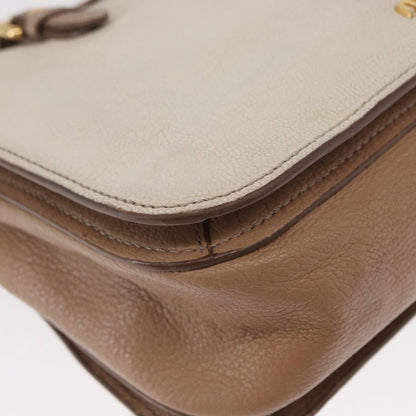 Miu Miu Madras Convertible Lock Tote Leather, BEIGE, LEATHER, Handbag