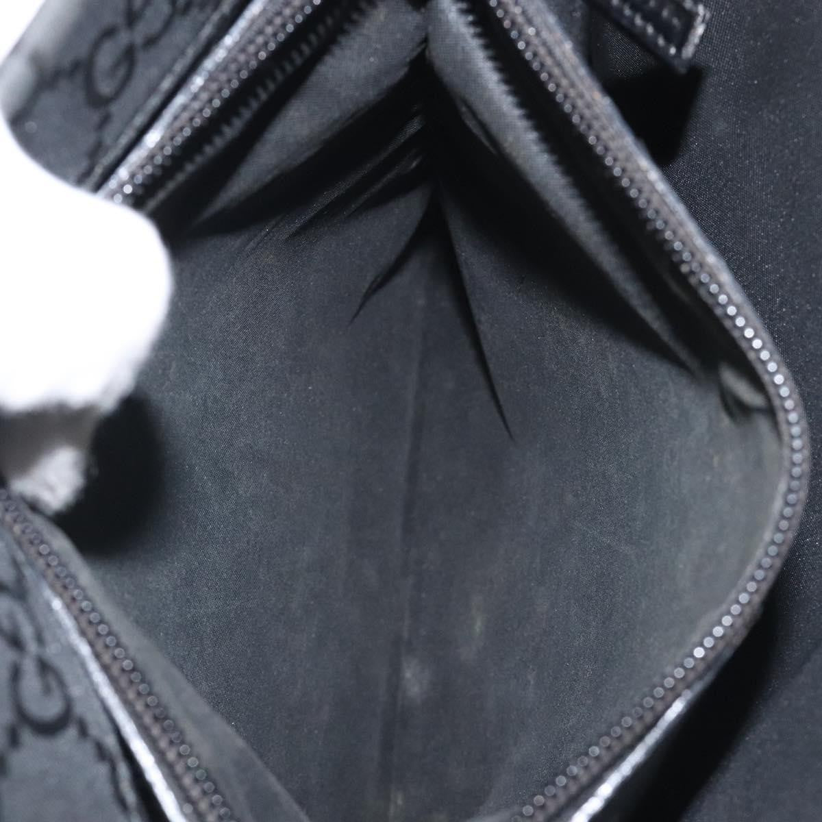 Gucci Vintage Bamboo Handle Tote GG Nylon, BLACK, NYLON, Tote bag