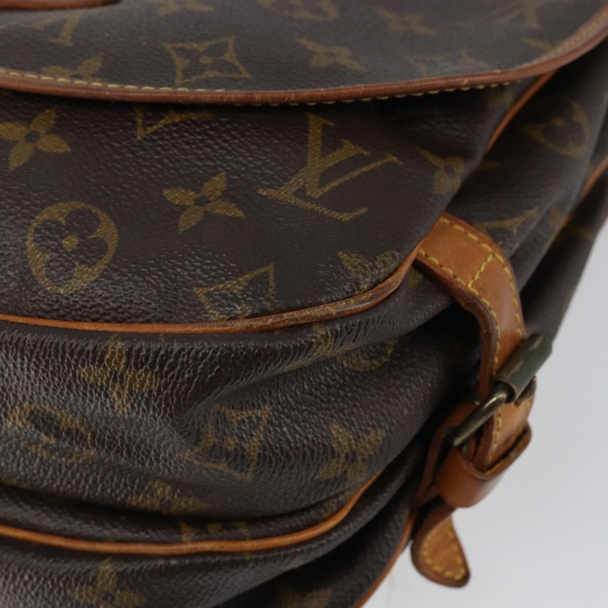 Louis Vuitton Saumur Handbag Monogram Canvas, BROWN, CANVAS, Shoulder bag