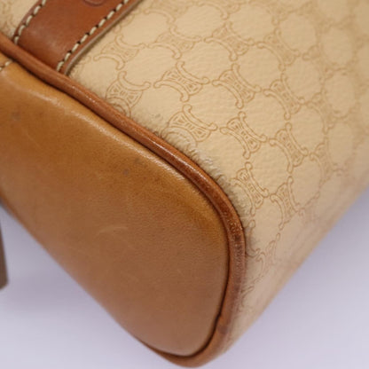 Celine Vintage Macadam Backpack Canvas and Leather, BEIGE, CANVAS, Backpack