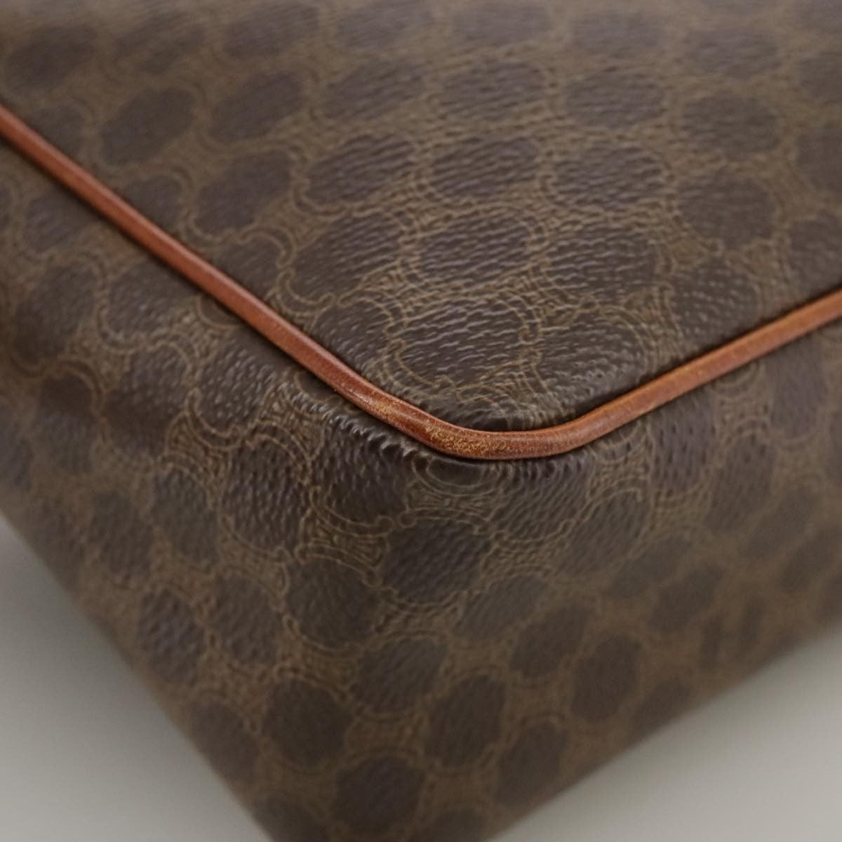 Celine Macadam Shoulder Bag PVC Leather, BROWN, CANVAS, Shoulder bag