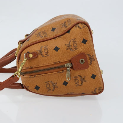 MCM Visetos Handbag Canvas and Leather, BROWN, CANVAS, Handbag
