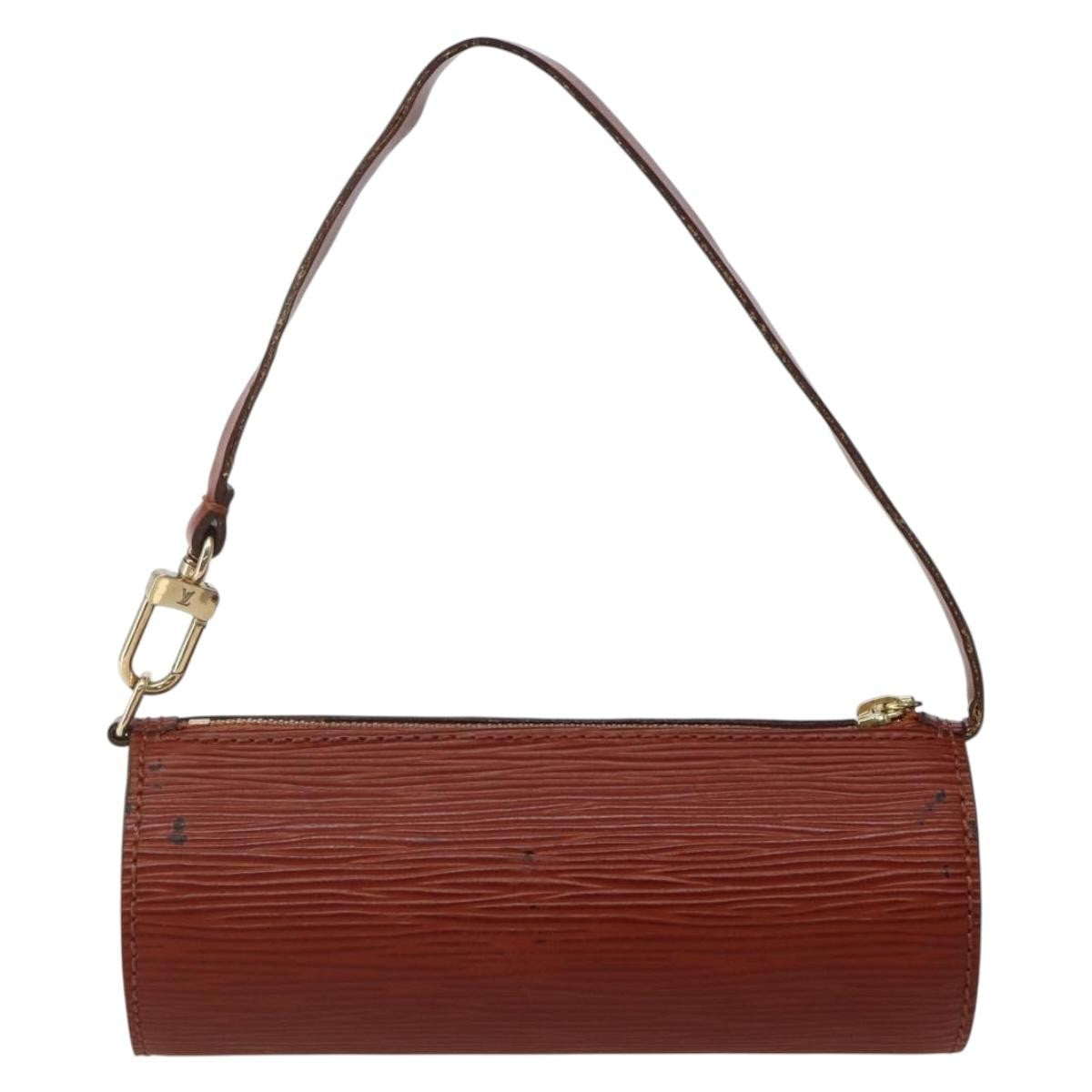 Louis Vuitton Soufflot Pochette Epi Leather, BROWN, LEATHER, Clutche & pouche