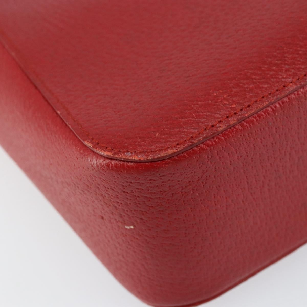 Gucci Vintage Bamboo Handle Bag Leather, RED, LEATHER, Handbag