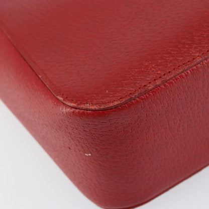 Gucci Vintage Bamboo Handle Bag Leather, RED, LEATHER, Handbag