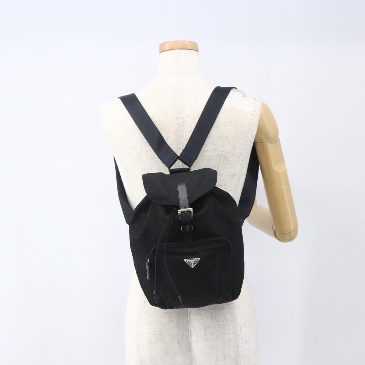 Prada Front Pocket Backpack Tessuto, BLACK, NYLON, Backpack