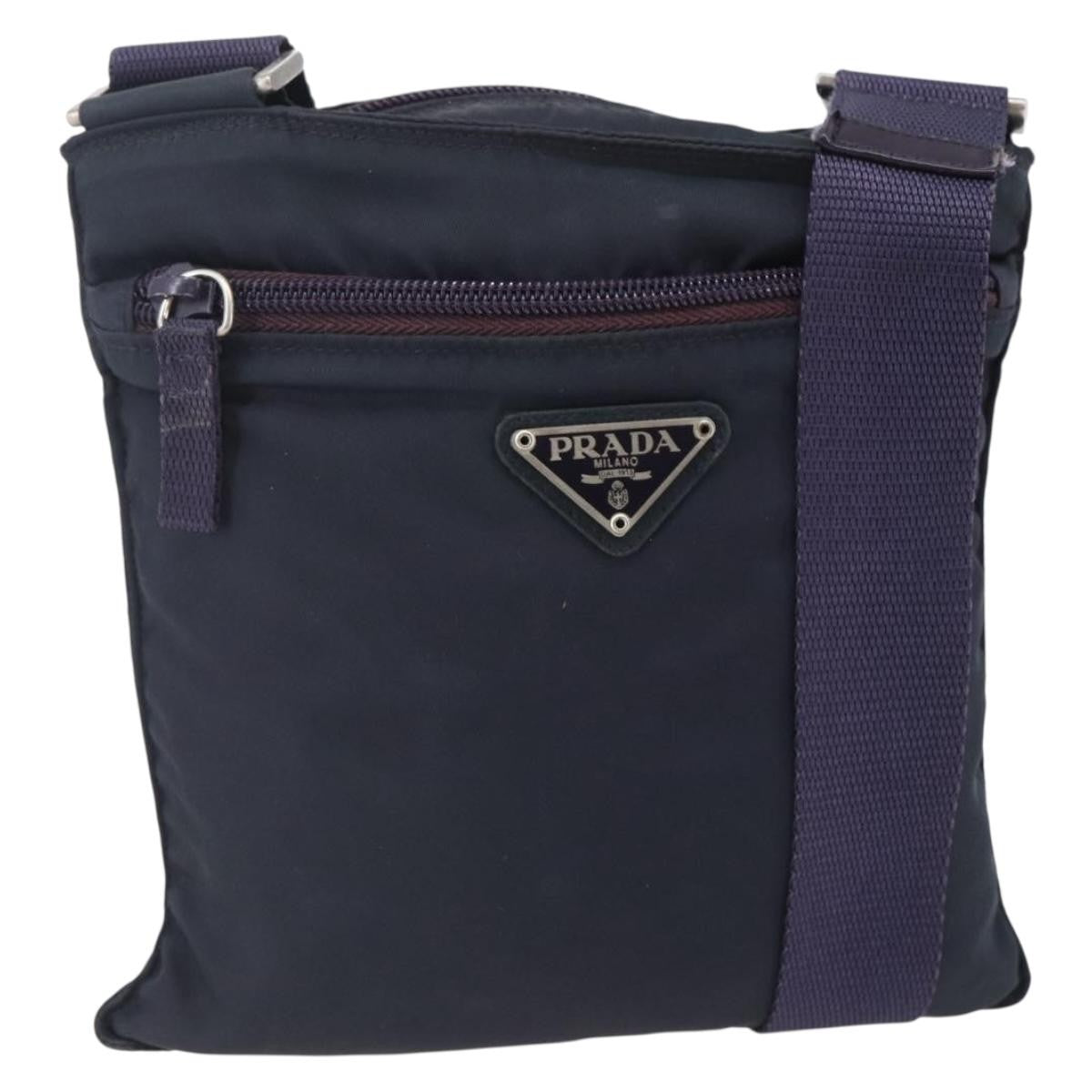 Prada Front Pocket Messenger Bag Tessuto, PURPLE, NYLON, Shoulder bag