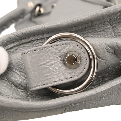 Balenciaga City Classic Studs Bag Leather, GRAY, LEATHER, Handbag