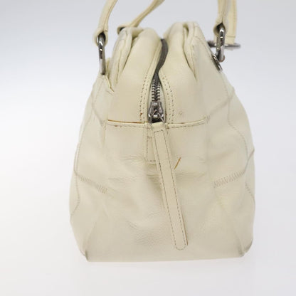 Chanel Square Stitch Shoulder Bag Quilted Caviar, WHITE, LEATHER, Shoulder bag