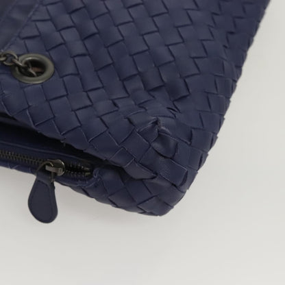Bottega Veneta Intrecciato Leather, NAVY, LEATHER, Handbag