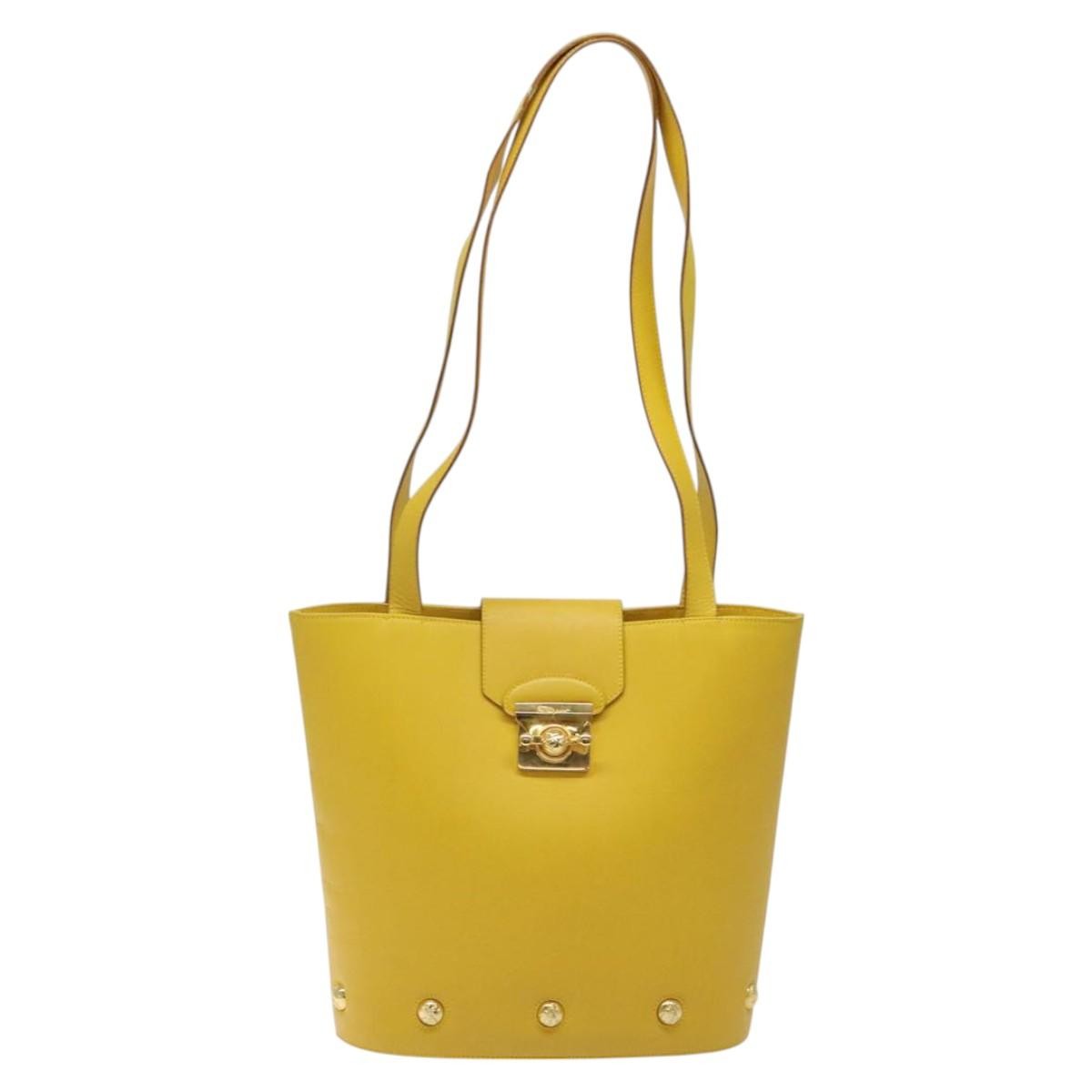 Salvatore Ferragamo Shoulder Bag Leather, YELLOW, LEATHER, Shoulder bag