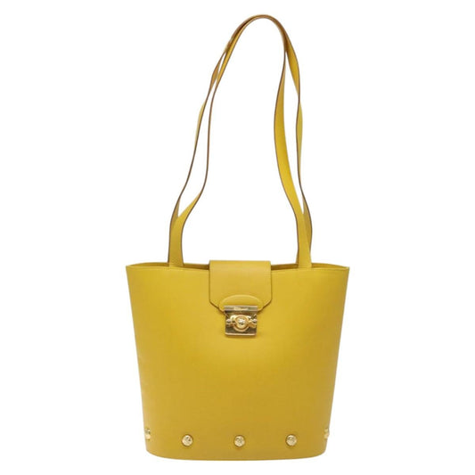 Salvatore Ferragamo Shoulder Bag Leather, YELLOW, LEATHER, Shoulder bag
