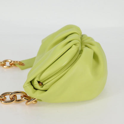 Bottega Veneta The Chain Pouch Leather, GREEN, LEATHER, Clutche & pouche