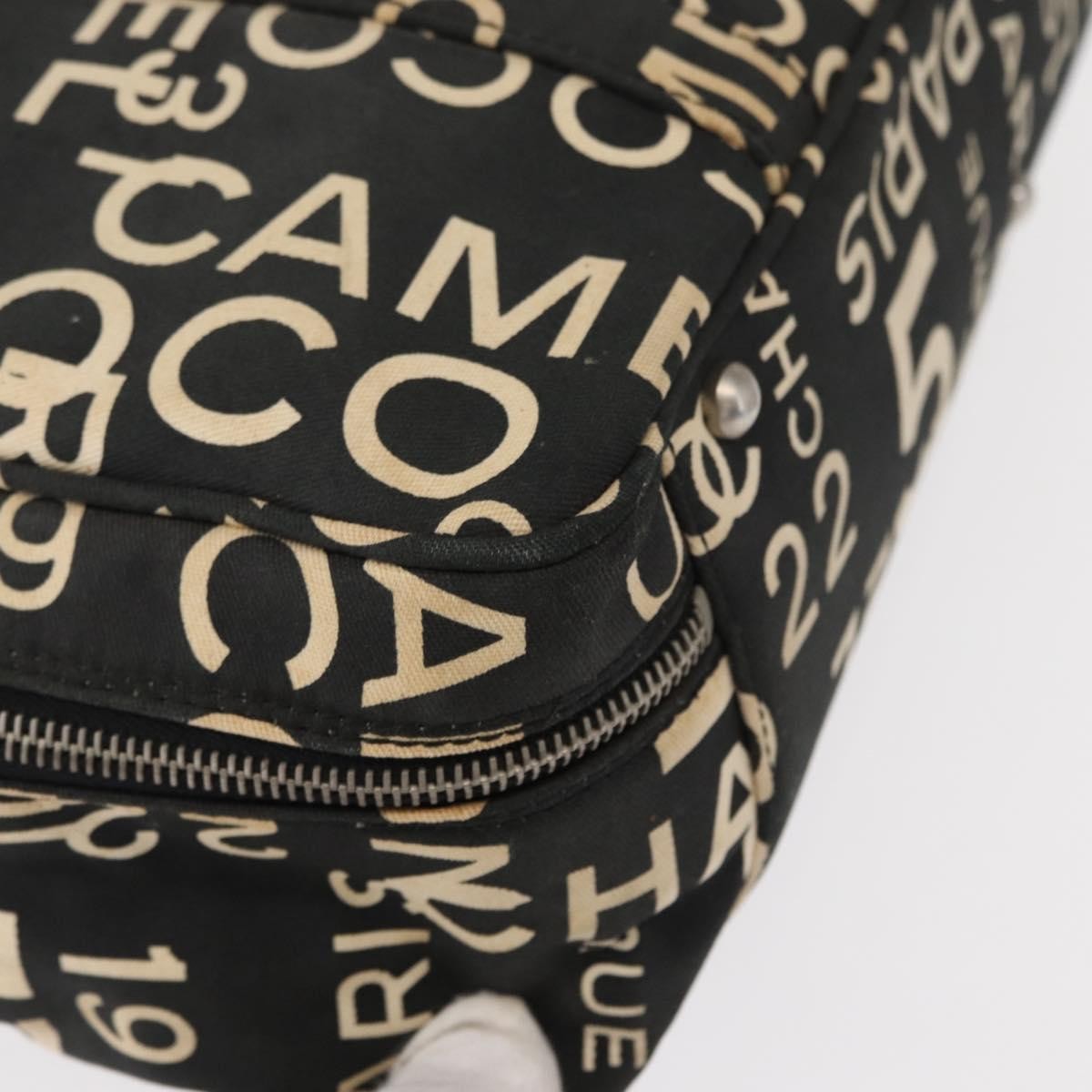 Chanel Boston Zip Tote Quilted Canvas, BLACK, CANVAS, Tote bag