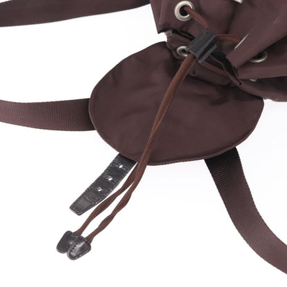 Prada Front Pocket Backpack Tessuto, BROWN, NYLON, Backpack