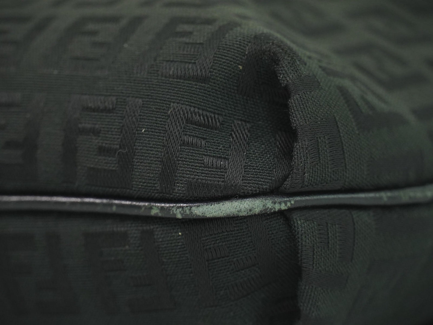 Fendi Vintage Flap Crossbody Bag Zucchino Canvas, BLACK, CANVAS, Shoulder bag