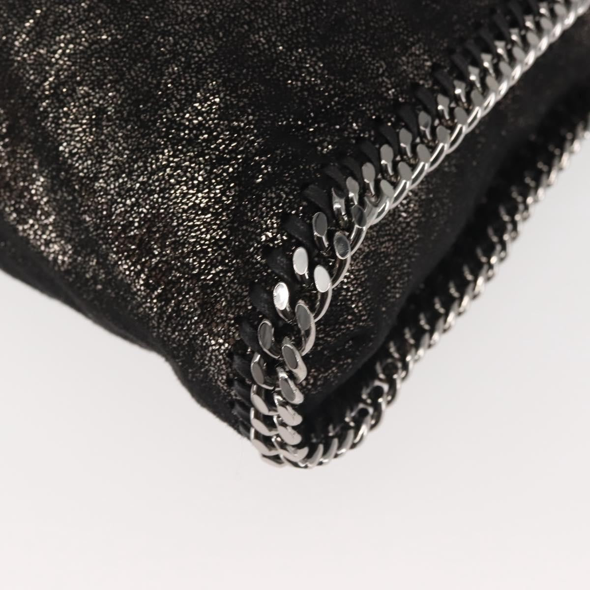 Stella McCartney Falabella Fold Over Bag Faux Suede, BLACK, SYNTHETIC, Crossbody bag