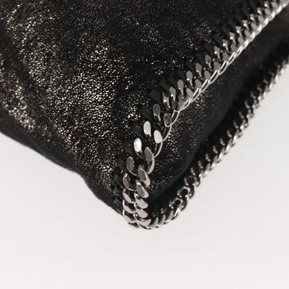 Stella McCartney Falabella Fold Over Bag Faux Suede, BLACK, SYNTHETIC, Crossbody bag