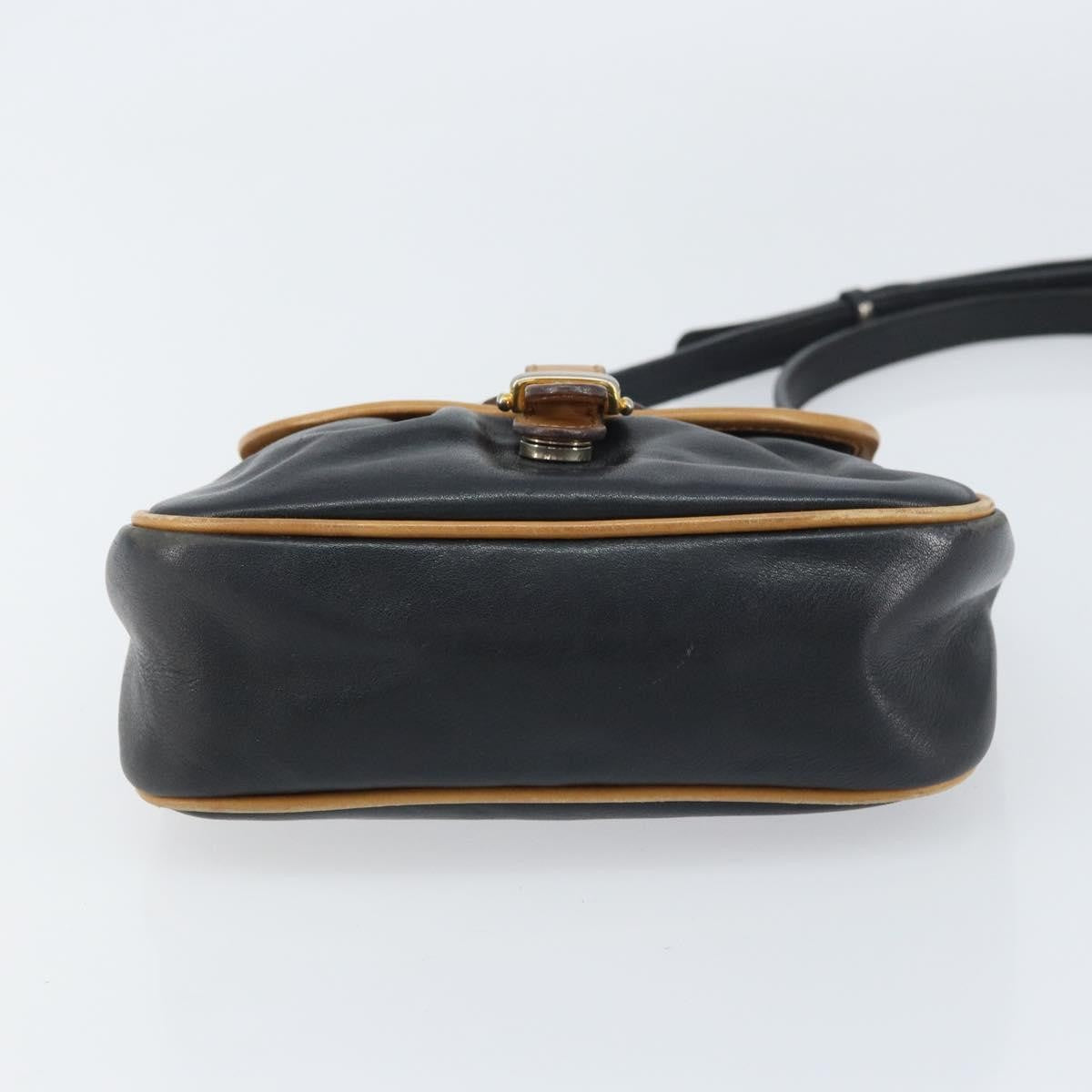 Celine Vintage Shoulder Bag Leather, BLACK, LEATHER, Shoulder bag
