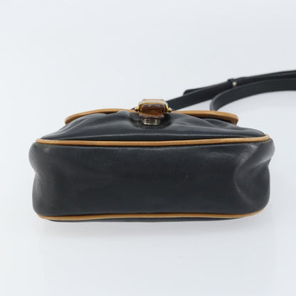 Celine Vintage Shoulder Bag Leather, BLACK, LEATHER, Shoulder bag