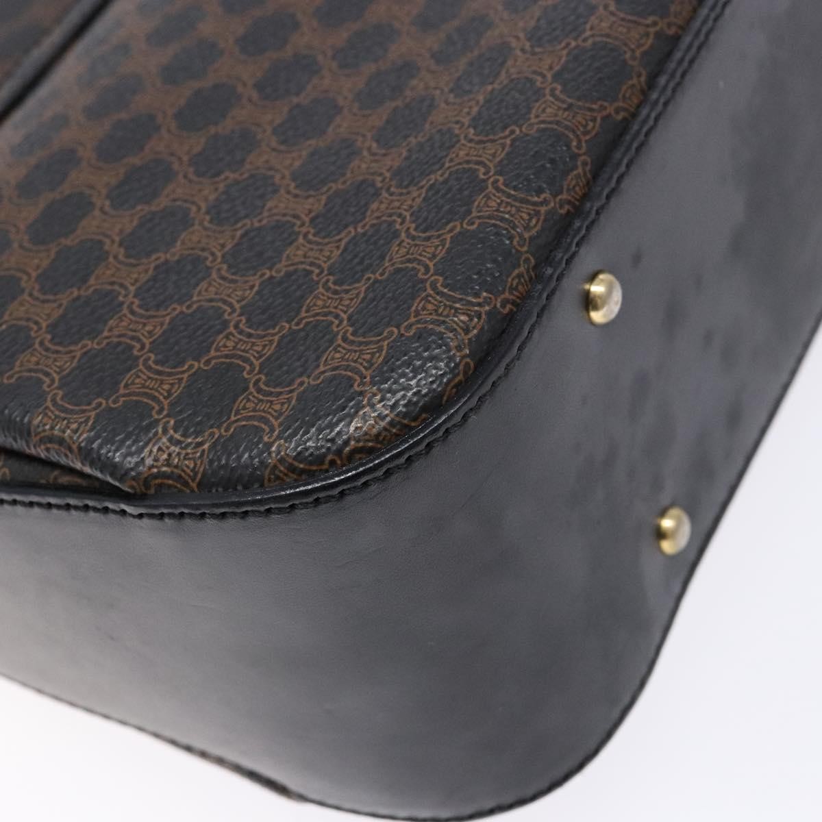 Celine Vintage Convertible Top Handle Bag Macadam Coated Canvas, BLACK, CANVAS, Handbag