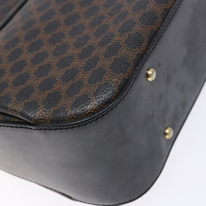 Celine Vintage Convertible Top Handle Bag Macadam Coated Canvas, BLACK, CANVAS, Handbag