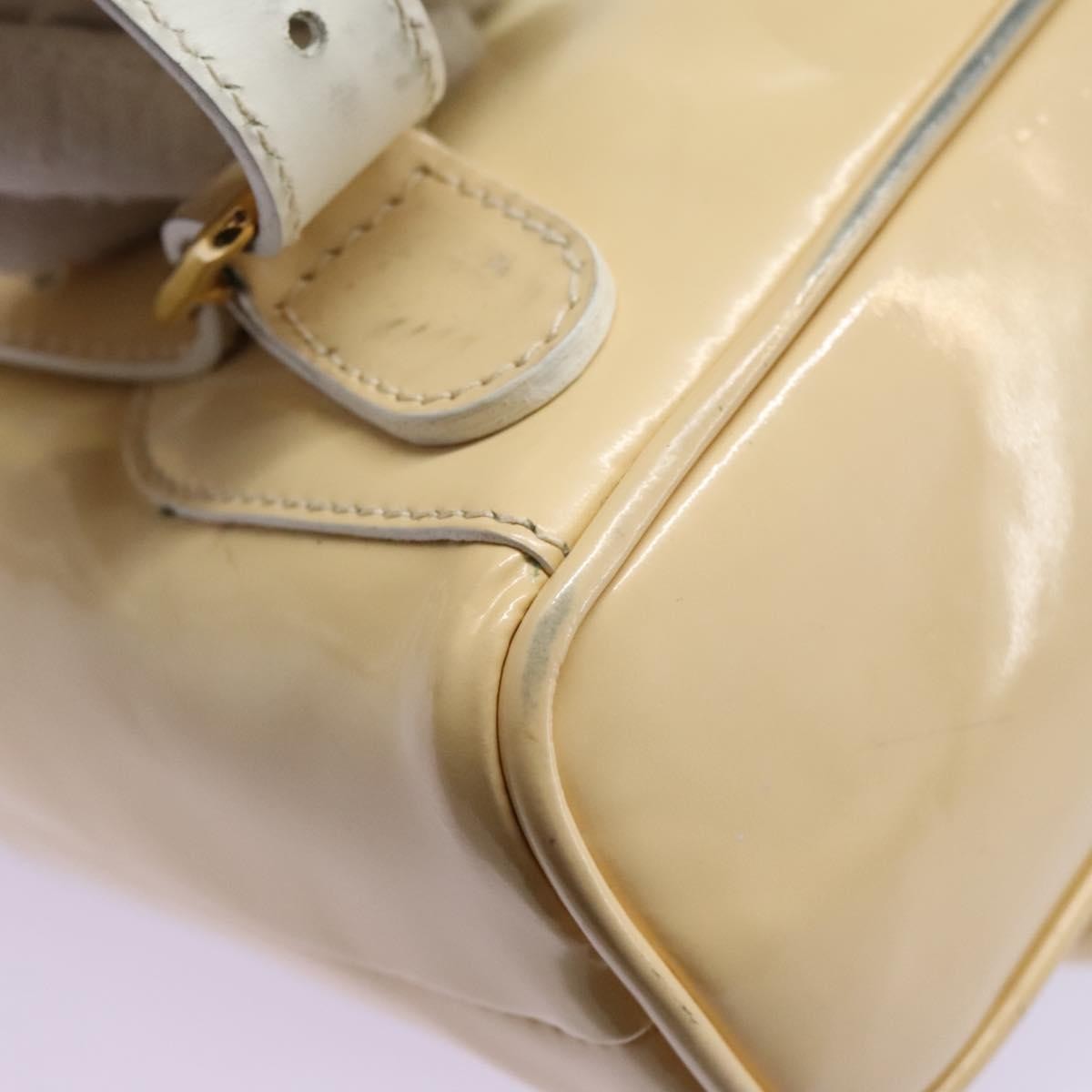 Gucci Vintage Bamboo Backpack Patent, BEIGE, PATENT_LEATHER, Backpack
