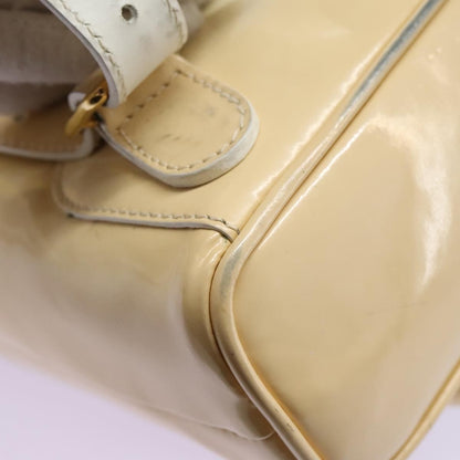 Gucci Vintage Bamboo Backpack Patent, BEIGE, PATENT_LEATHER, Backpack