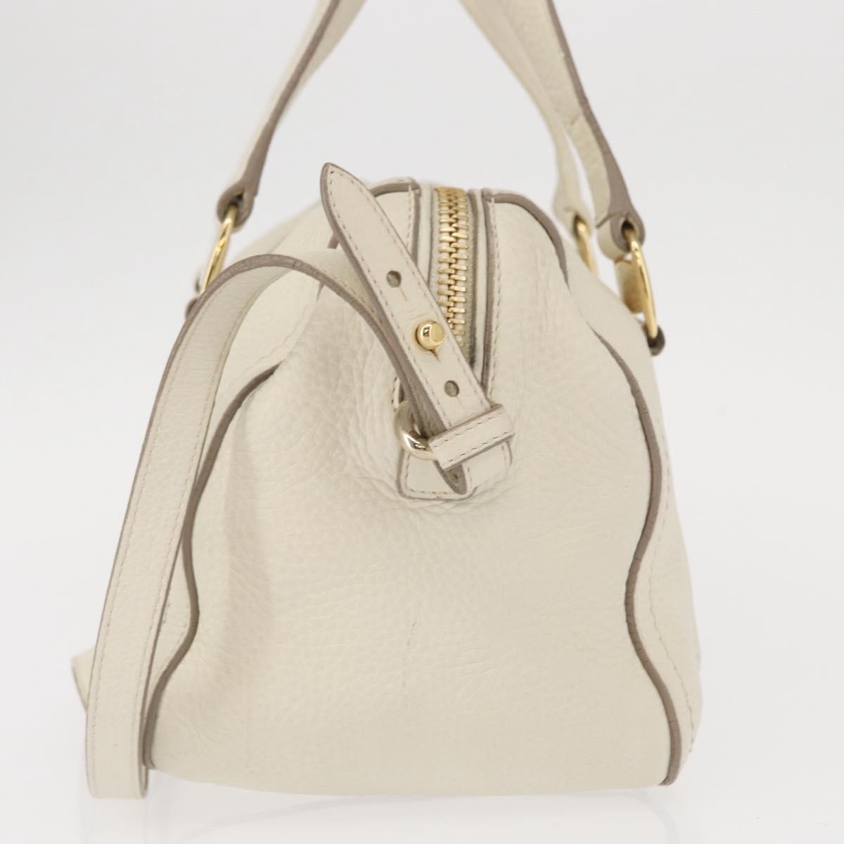 Salvatore Ferragamo Vala Handbag Leather, WHITE, LEATHER, Handbag