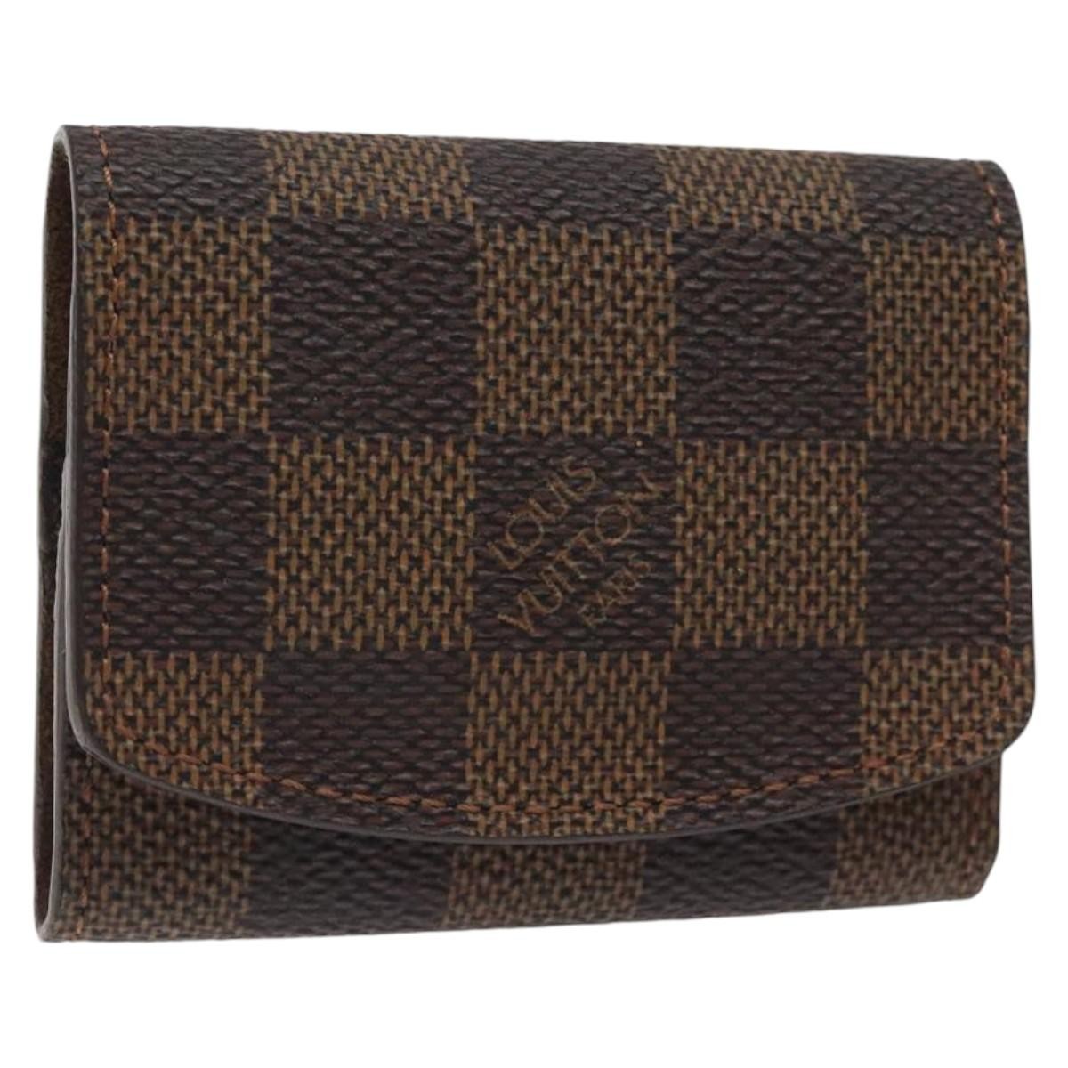Louis Vuitton Cufflinks Case Damier, BROWN, CANVAS, Jewelry set